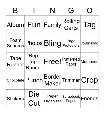 Cropping With Love Bingo Card