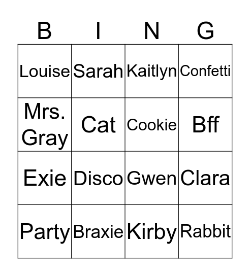 Pusheen's Playful Day Bingo Card