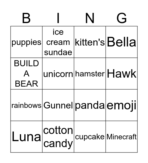 PUSHEEN'S BINGO Card