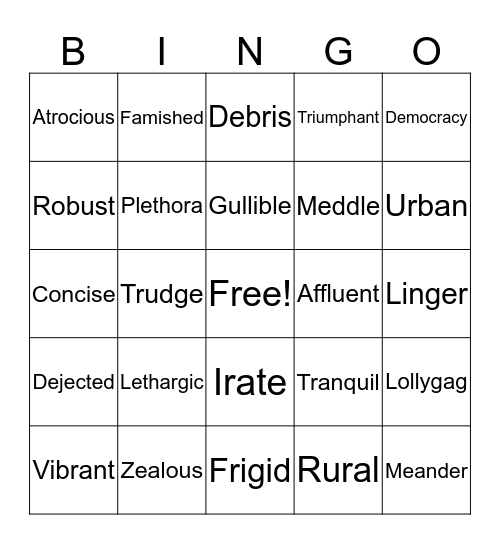 Red Bingo Card