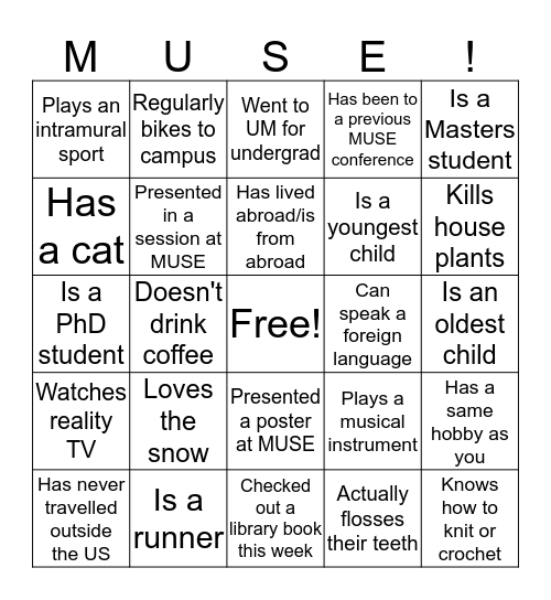 FIND SOMEONE WHO... Bingo Card