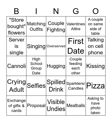 Buca Bingo Card