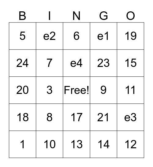 Weather and Climate Bingo Card