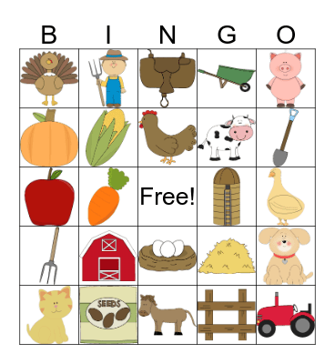 Farm Bingo Card