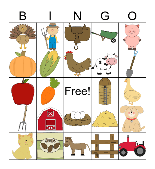 Farm Bingo Card