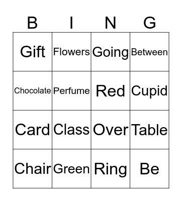 Valentine's Day Bingo Card