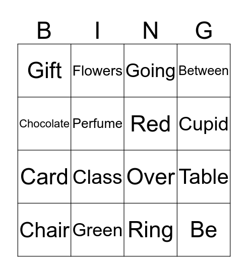 Valentine's Day Bingo Card