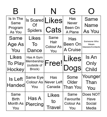 HUMAN BINGO Card