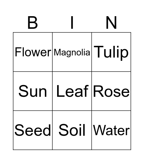 Beautiful Bingo Card