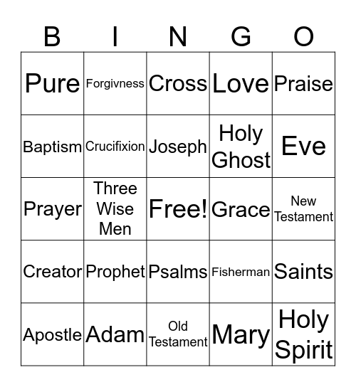 BIBLE BINGO Card