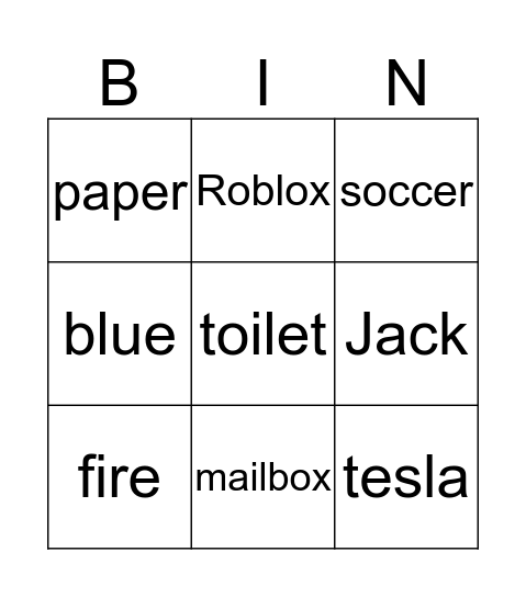 Ferraro Bingo Card