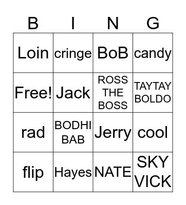 BEST BASEBall Bingo Card