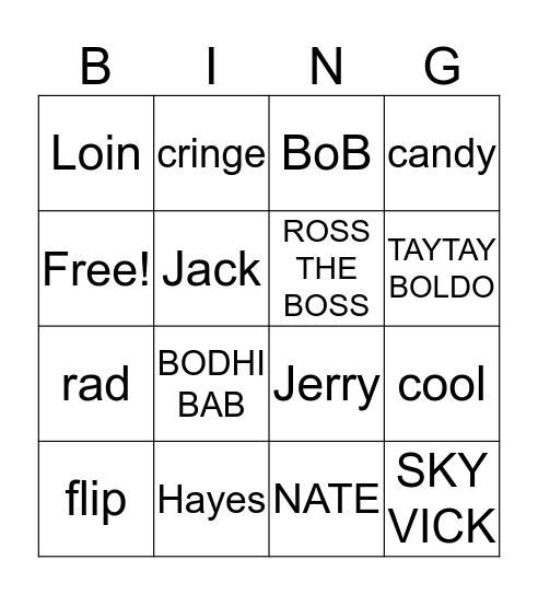 BEST BASEBall Bingo Card