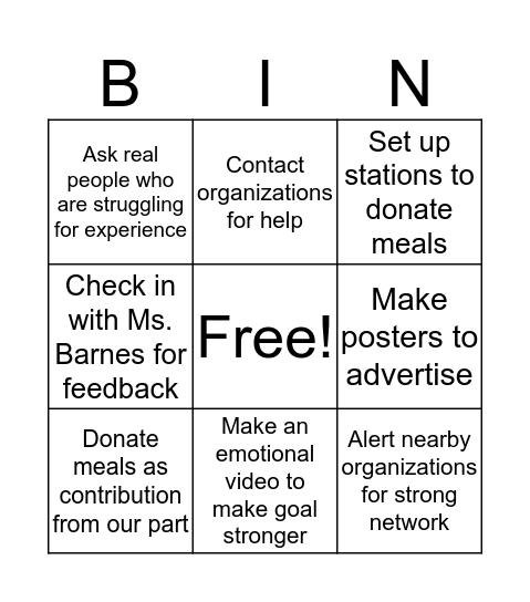 SDG Bingo Card
