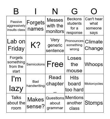 Roland Bingo v2 Bingo Card