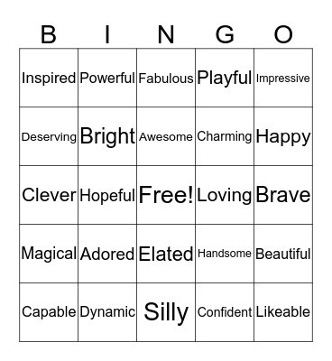 Self-Love  Bingo Card