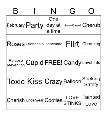 Valentines Day Bingo Card