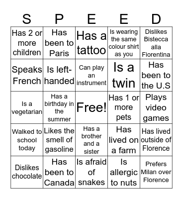 ICEBREAKER - FIND SOMEONE WHO Bingo Card