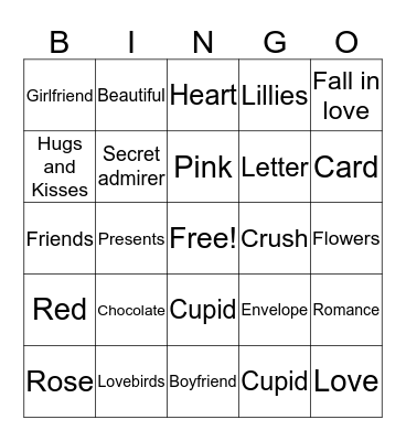 Valentine's Day Bingo Card