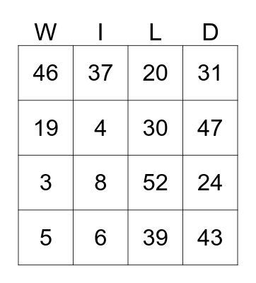 The Wild Robot  Bingo Card
