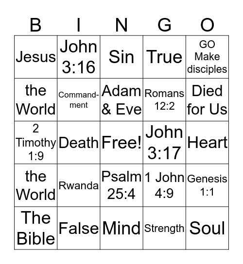 Unit 2 Discovery of Grace Review Bingo Card
