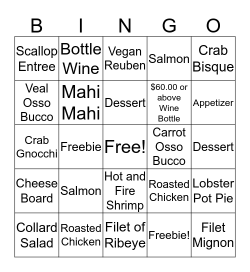 Server Bingo! (Grille Room) Bingo Card