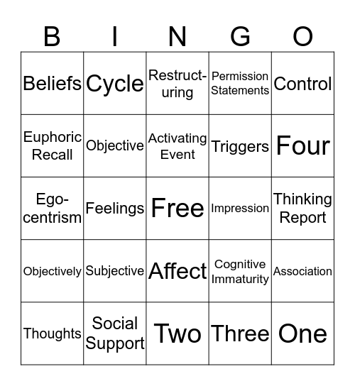 CIP Bingo Card