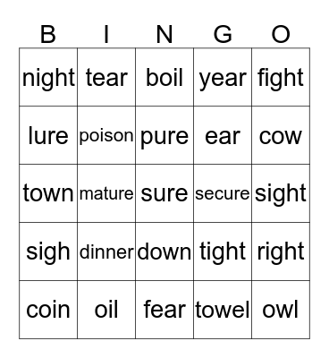 Phonics Bingo! Bingo Card