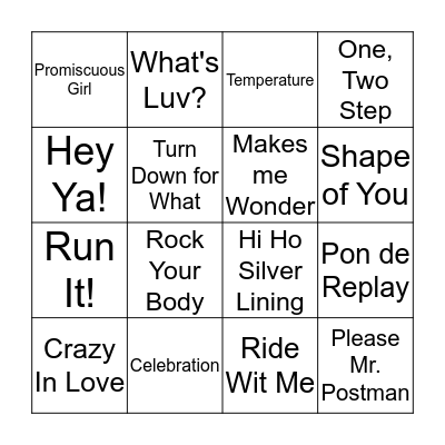 Song (1) Bingo Card