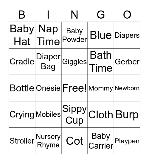 Baby Bingo Card