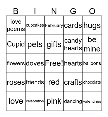 Valentine's Day Fun Bingo Card