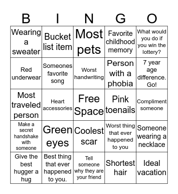 Galentine's Bingo Card