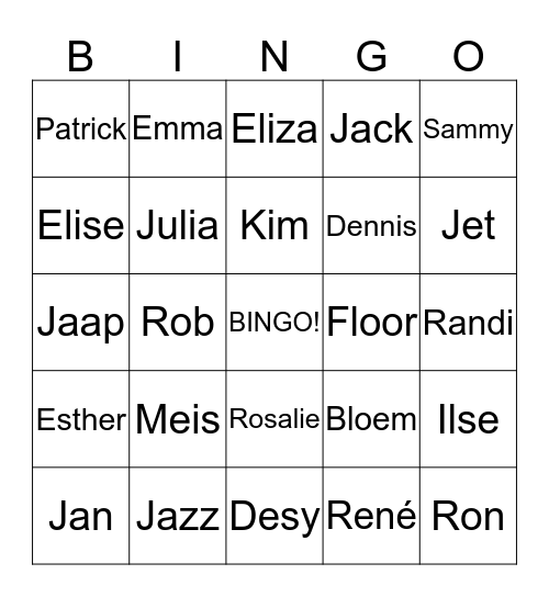 Stoopendag 2014 Bingo Card
