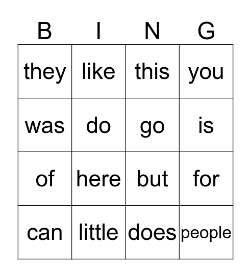 Kinder Bingo Card