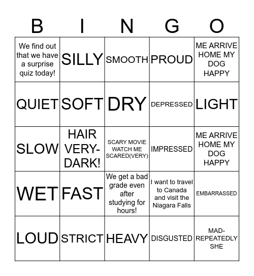 ASL 3 Bingo Card