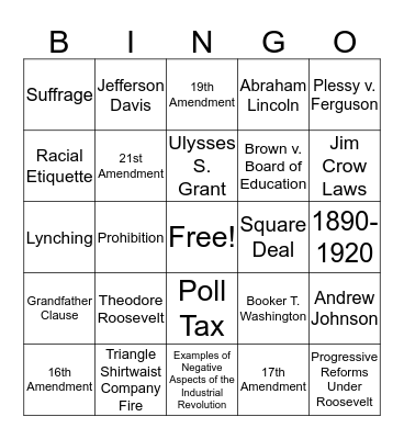 9th Grade Review  Bingo Card