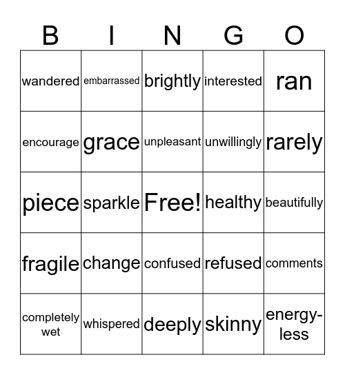 Context Clues Bingo! Bingo Card