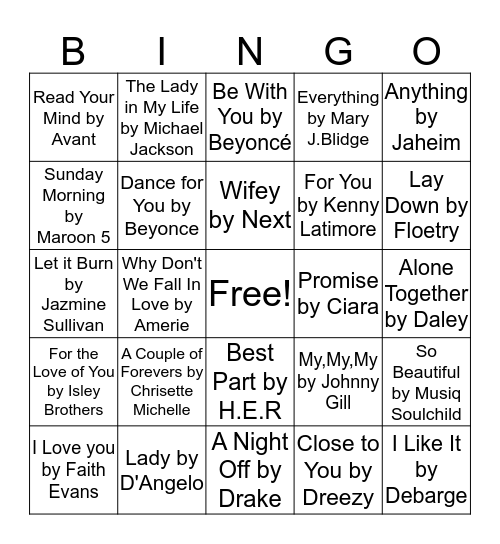 Valentine's Day Mood  Bingo Card