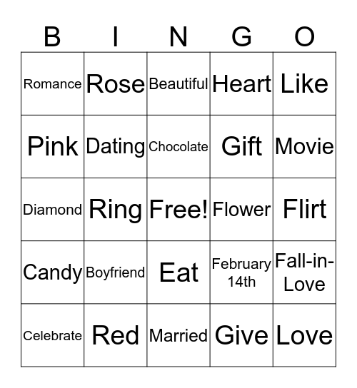 Valentine's Day!!!!! Bingo Card