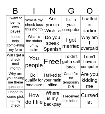 CSR Bingo Card