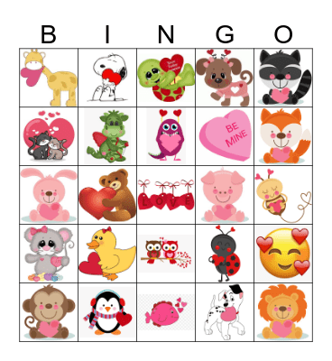 Valentine's Day Bingo Card