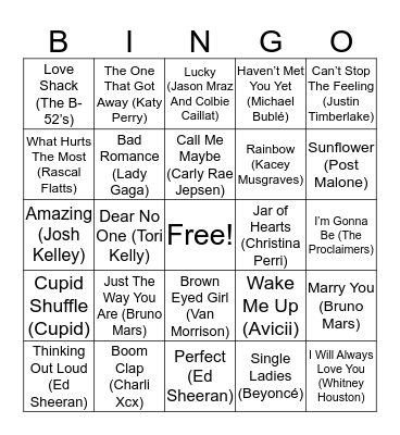 Singo Bingo - Valentine's Day Bingo Card