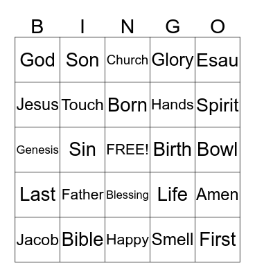 Sermon Bingo  (do only during the sermon) Bingo Card
