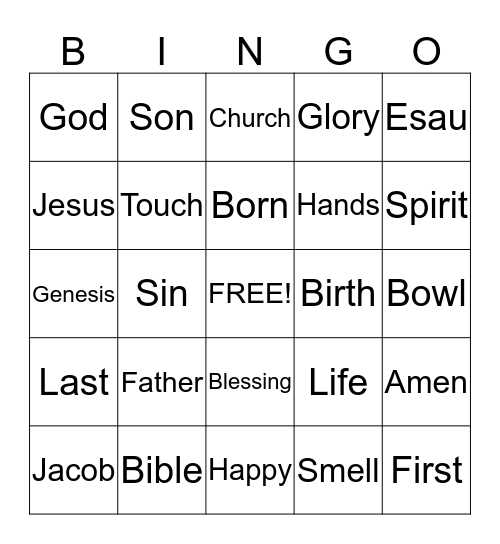 Sermon Bingo  (do only during the sermon) Bingo Card