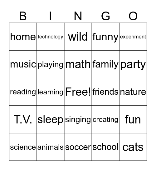 Elodie's Bingo Card