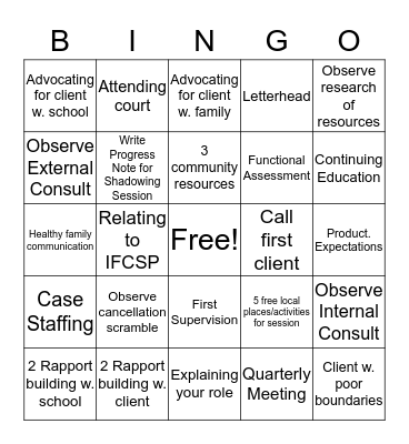 TCM Bingo Card