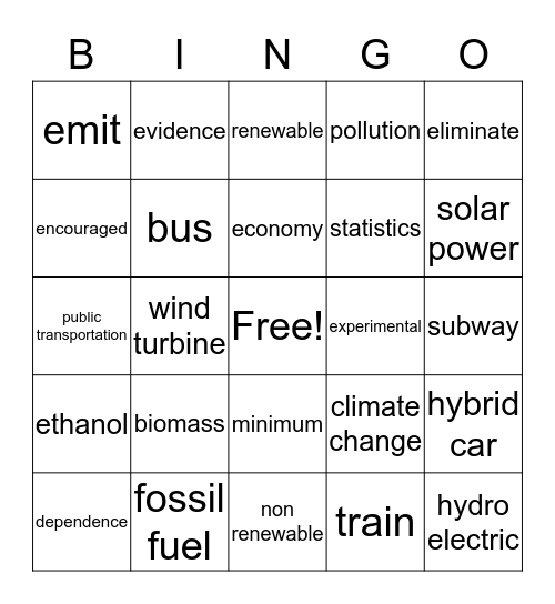 Unit 5 BM Bingo Card