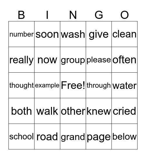 WWW Bingo Card
