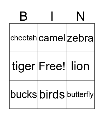 Wild Bingo Card