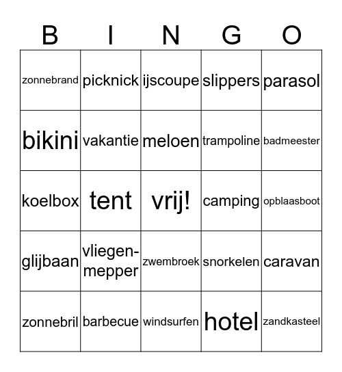 Juffendag BINGO! Bingo Card